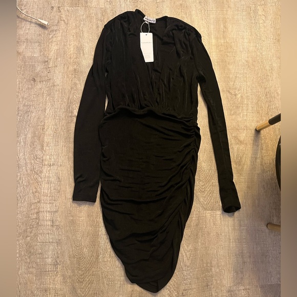Black Plunge Dress - Picture 2 of 5